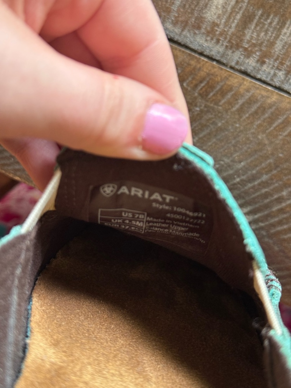 Ariat women’s Teal Geometric Slip-On Loafers - Picture 5 of 5
